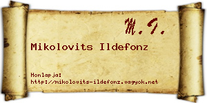 Mikolovits Ildefonz névjegykártya